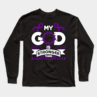 My God is Stronger than Autoimmune Disease Awareness Long Sleeve T-Shirt